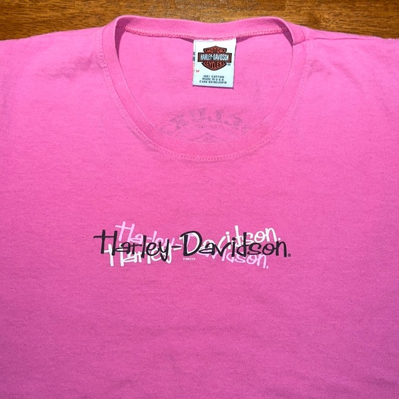 Pink Deluxe HD Gillette Wyoming Harley Davidson T-shirt. Size Med - Picture 2 of 5